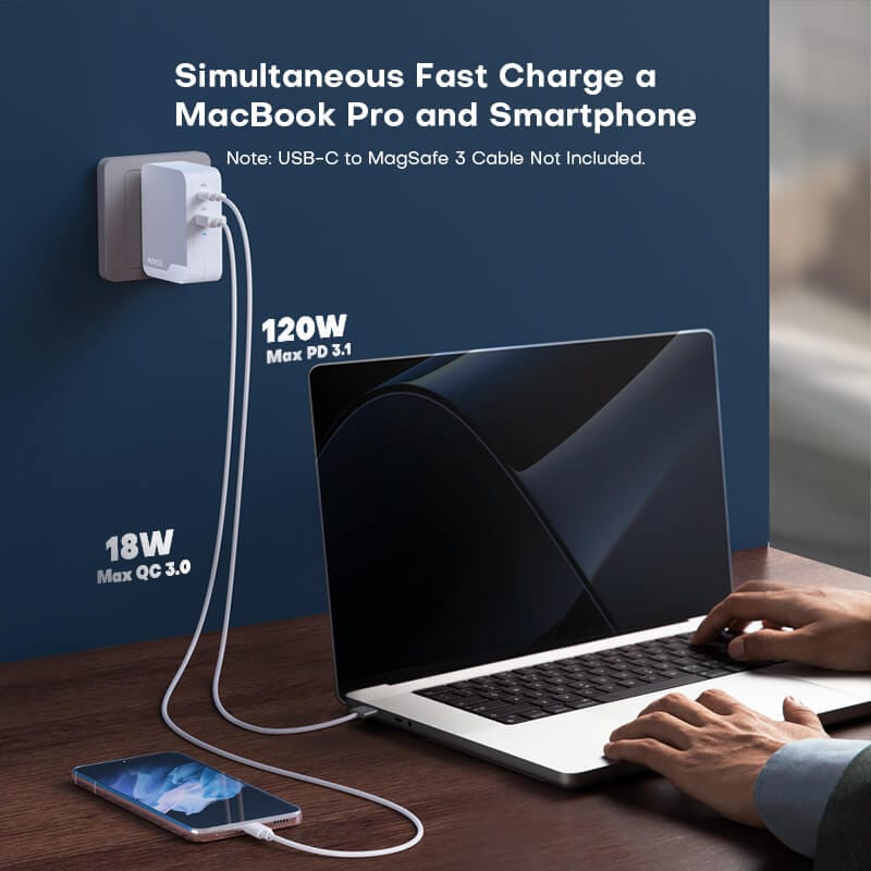 simultaneous fast charge a macbook pro and smartphone